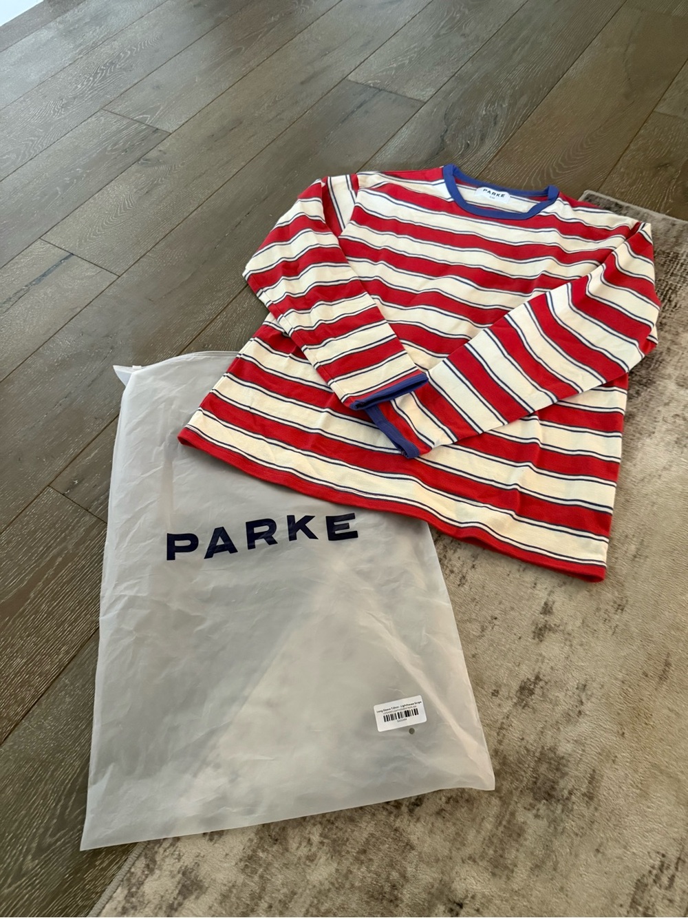 Parker Red, white and Blue Striped Long Sleeve Tee